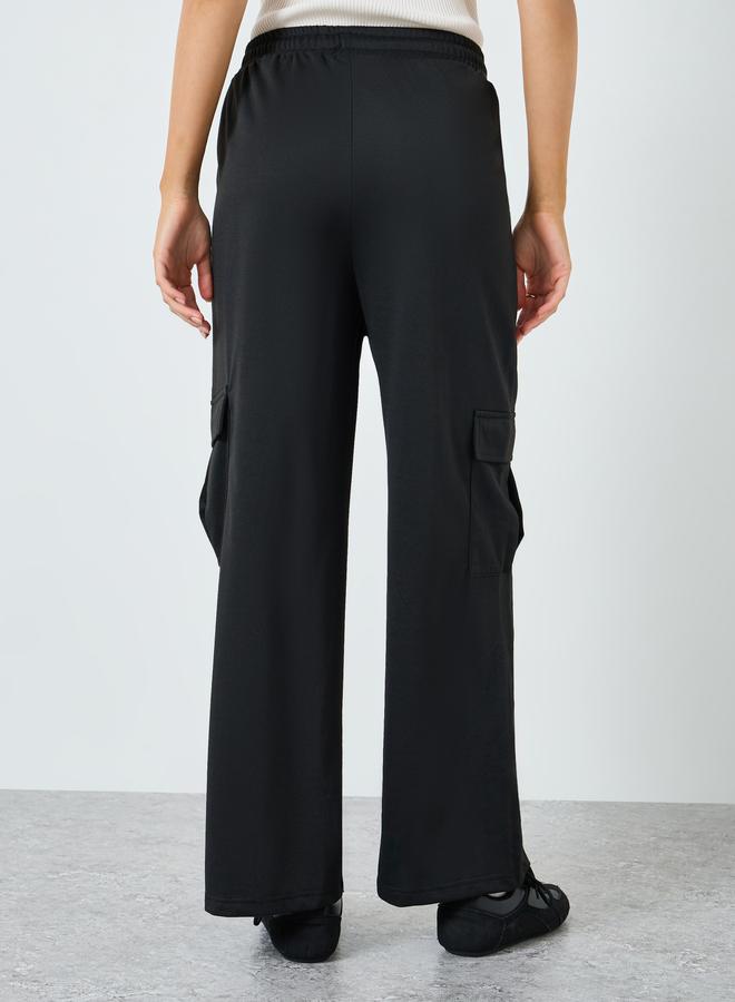 ستايلي بنطلون رياضي نسائي أسود سادة بجيوب - Image 4